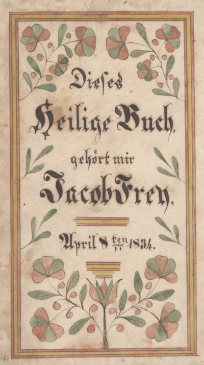 Exlibris für Jacob Frey, 1834 von Samuel Bentz